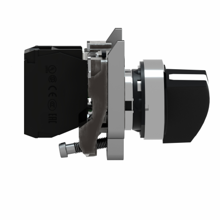 Harmony XB4 - bouton tournant à crosse Ø22 - Ø22 - 2 pos fix - noir - 1F - vis