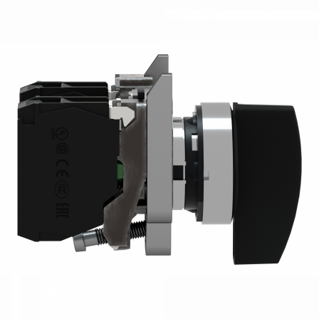 Harmony XB4 - bouton tournant à crosse - Ø22 - 3 pos fix - noir - 2F - vis étr