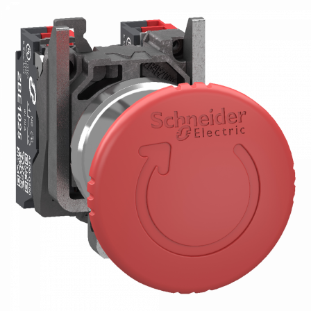 Harmony XB4 - bouton arrêt urgence - Ø40 - pousser tourn - rouge - 2O - Push In