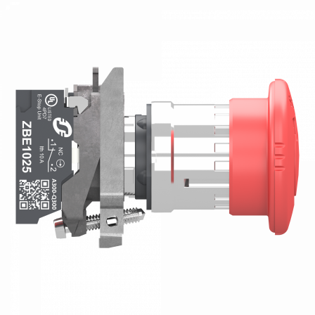 Harmony XB4 - bouton arrêt urgence - Ø40 - pousser tourn - rouge - 2O - Push In