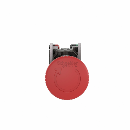 Harmony XB4 - arrêt urgence - Ø40 - pousser tourner - rouge - 1O+1F - push in