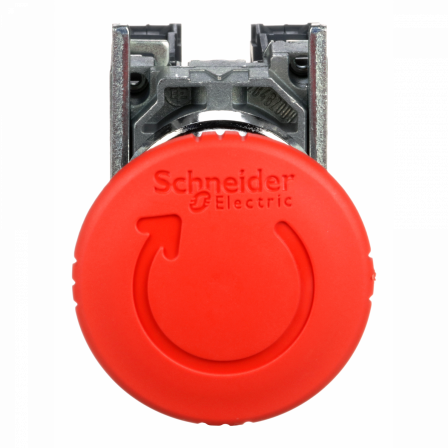 Harmony XB4 - bouton arrêt urgence - Ø40 - pousser tourner - rouge - 1O+1F - vis