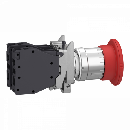 Harmony XB4 - arrêt urgence Atx gaz - Ø40 - pousser tourn - rouge - 1O+1F - vis