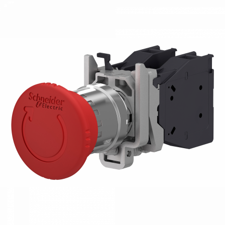 Harmony XB4 - arrêt urgence Atx gaz - Ø40 - pousser tourn - rouge - 1O+1F - vis