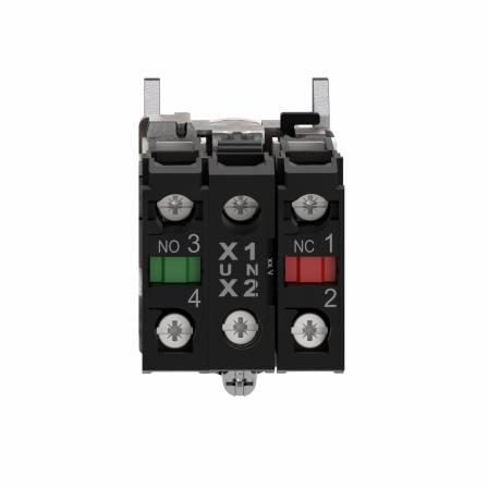 Harmony XB4 - poussoir lumineux LED - 1F+1O - rouge - Ø22 - 230VAC