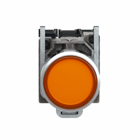 Harmony XB4 - poussoir lumineux LED - 1F+1O - orange - Ø22 - 24VACDC