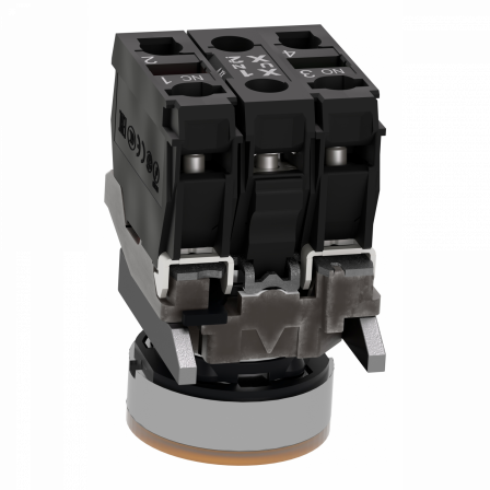 Harmony XB4 - poussoir lumineux LED - 1F+1O - orange - Ø22 - 110VAC