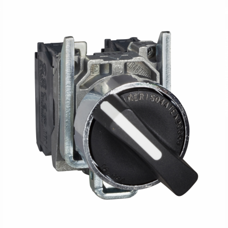 Harmony XB4 - bouton tournant à manette Atx - Ø22 - 3 pos fix - noir - 2F - vis