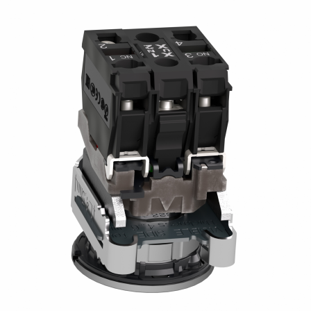 Harmony XB4 - BP lumineux DEL - flush - blanc - 1O+1F - 24V - vis étrier