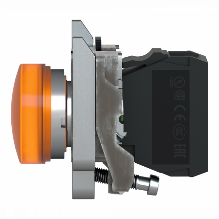 Harmony XB4 - BP lumineux DEL - flush - orange - 1O+1F - 230V - vis étrier