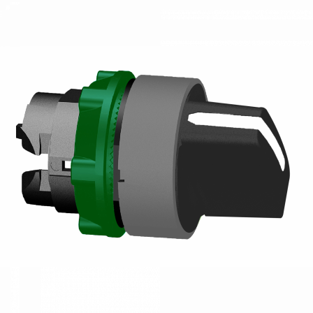 Harmony XB5 - tête de bouton tournant - Ø22 - col grise - 3 posit fixes - noir