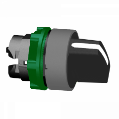 Harmony XB5 - tête de bouton tournant - Ø22 - col grise - 3 posit fixes - noir