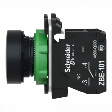 Harmony XB5 - bouton poussoir à impulsion - Ø22 - vert - 1F - vis étrier