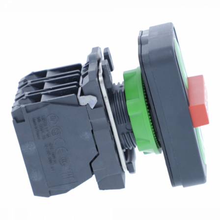 Harmony XB5 - bouton 3 touches - Ø22 - vert/vert/rouge - 1O+2F - vis étrier