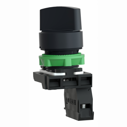 Harmony XB5 - bouton tournant manette - Ø22 - 2 pos fix - noir - 1F - vis étrier