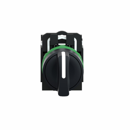 Harmony XB5 - bouton tournant manette - Ø22 - 3 pos fix - noir - 2F - vis étrier