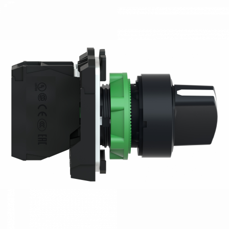 Harmony XB5 - bouton tournant à manette - Ø22 - 2 pos à rap. - noir - 1F - vis