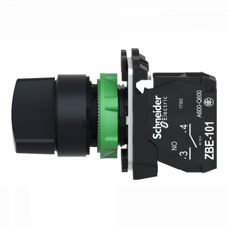 Harmony XB5 - bouton tournant à manette - Ø22 - 2 pos à rap. - noir - 1F - vis