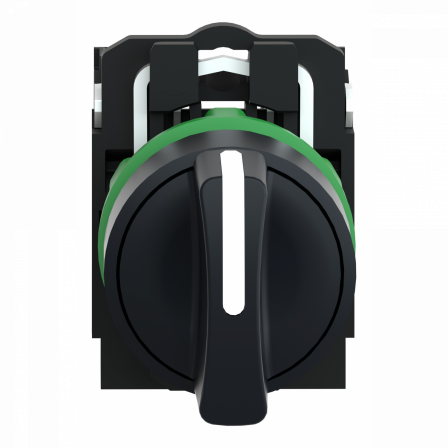 Harmony XB5 - bouton tournant à manette - Ø22 - 3 pos rap C - noir - 2F - vis