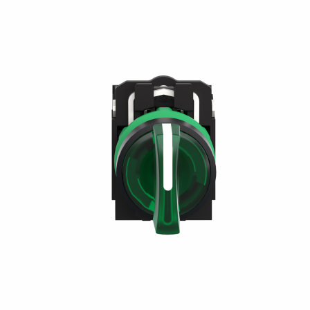 Harmony XB5 - Sélecteur lumineux - 3 positions Fixes - Vert - 1O+1F - 24 VCA/CC