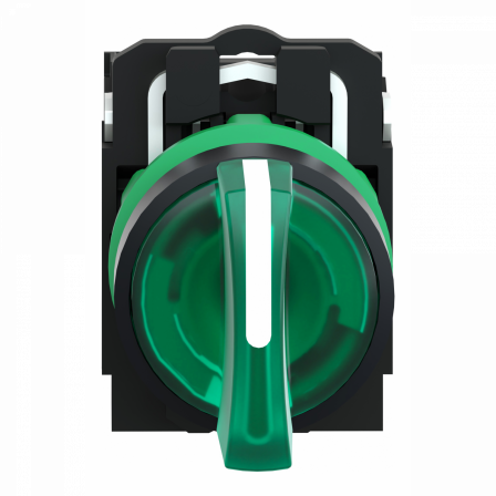 Harmony XB5 - Sélecteur lumineux - 3 positions Fixes - Vert - 1O+1F - 230/40CA
