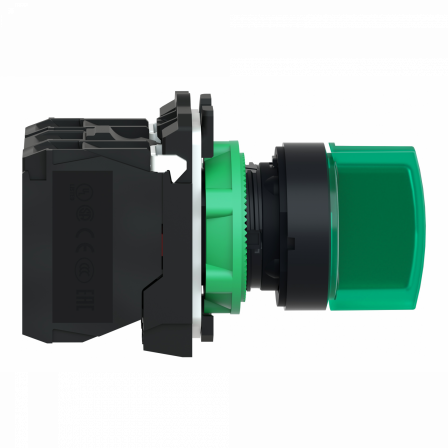 Harmony XB5 - Sélecteur lumineux - 3 positions Fixes - Vert - 1O+1F - 230/40CA