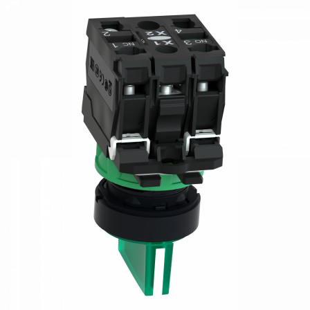 Harmony XB5 - Sélecteur lumineux - 3 positions Fixes - Vert - 1O+1F - 230/40CA