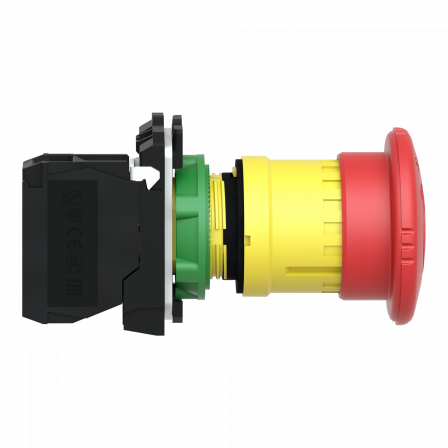 Harmony XB5 - bouton arrêt urgence - Ø40 - pousser tourner - rouge - 1O - vis