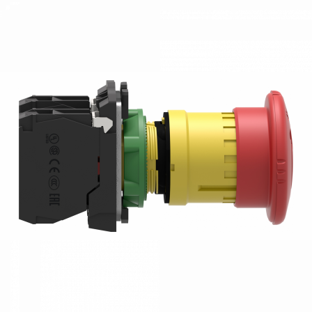 Harmony XB5 - bouton arrêt urgence - Ø40 - pousser tourner - rouge - 2O - vis