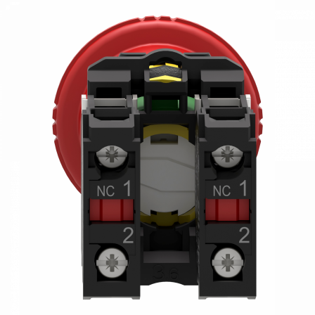 Harmony XB5 - bouton arrêt urgence - Ø40 - pousser tourner - rouge - 2O - vis