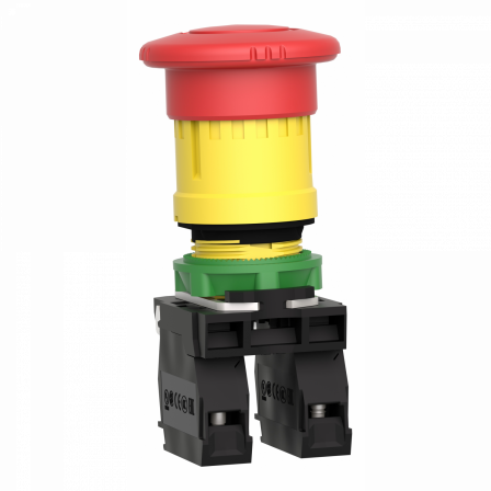 Harmony XB5 - bouton arrêt urgence - Ø40 - pousser tourner - rouge - 1O+1F - vis