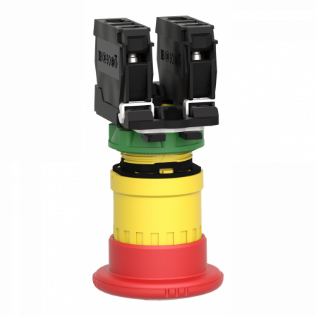 Harmony XB5 - bouton arrêt urgence - Ø40 - pousser tourner - rouge - 1O+1F - vis