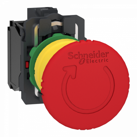 Harmony XB5 -  arret urgence - Ø40 - pousser tourner  - 1O+1O avec surveillance