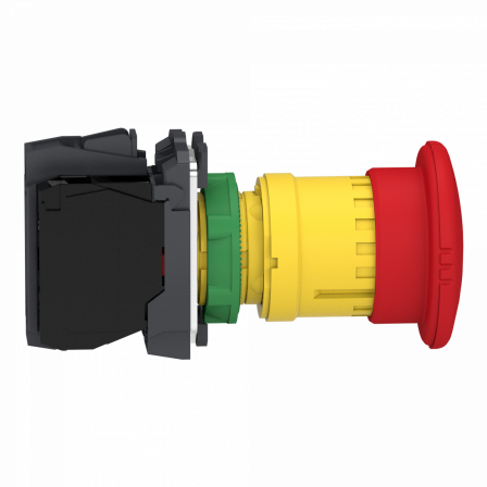 Harmony XB5 -  arret urgence - Ø40 - pousser tourner  - 1O+1O avec surveillance