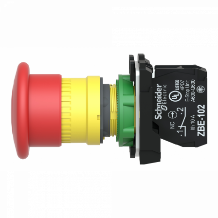 Harmony - bouton poussoir arrêt d'urgence XB5 - Ø 22mm - rouge - pousser/tirer