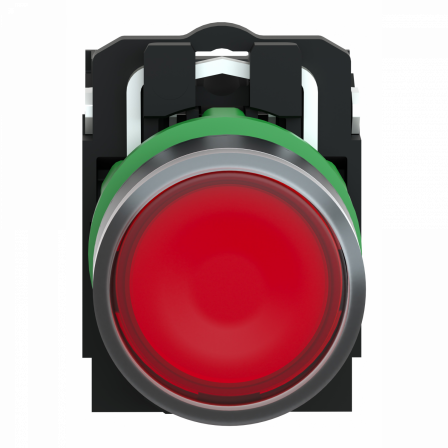 Harmony bt-pous lumineux rouge Ø22 - impulsion - <=250 V - 1O+1F