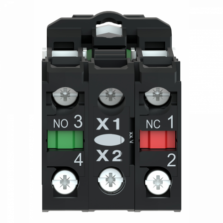 Harmony bt-pous lumineux rouge Ø22 - impulsion - <=250 V - 1O+1F