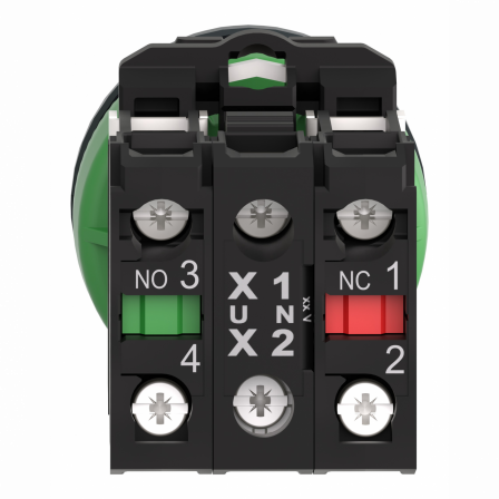 Harmony XB5 - BP lumineux DEL - flush - blanc - 1O+1F - 110V - vis étrier