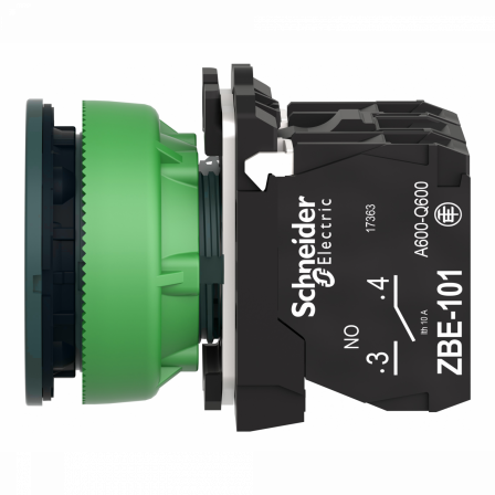 Harmony XB5 - BP lumineux DEL - flush - bleu - 1O+1F - 24V - vis étrier
