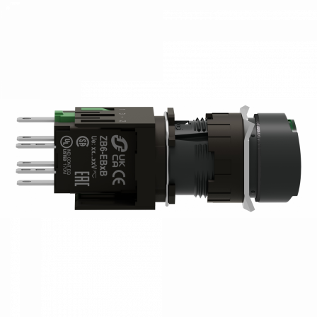 Harmony XB6 - bouton-pous. lum. - Ø16mm - à imp. affleurant - 24V - 1F - vert