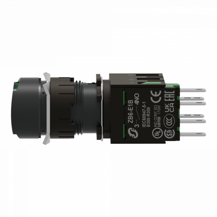 Harmony XB6 - bouton-pous. lum. - Ø16mm - à imp. affleurant - 24V - 1F - vert