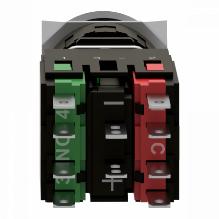 Harmony XB6 - bouton-pous. lum. - Ø16mm - à imp. affleurant - 24V - 1O+1F - vert