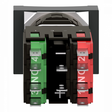 Harmony XB6 - bouton-pous. lum. complet - tête rect. - rouge - Ø16 - 24V - 1O+1F