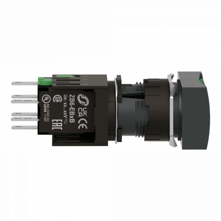 Harmony XB6 - bouton-pous. lum. - Ø16mm - à imp. affleurant - 24V - 1F - vert
