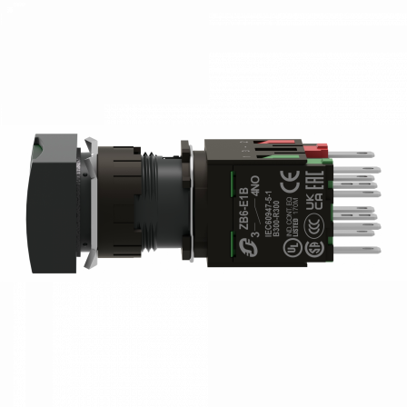 Harmony XB6 - bouton-pous. lum. - Ø16mm - à imp. affleurant - 24V - 1O+1F - vert