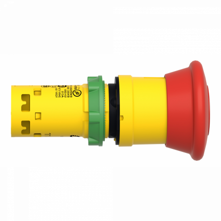 Harmony arrêt d'urgence - rouge Ø40mm - Ø22 - pousser-tirer - 1O