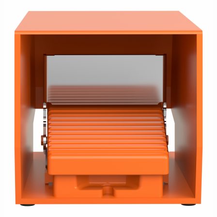 Preventa XPER - inter. à pied - simple - avec capot - métal.- orange - 1O+1F