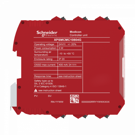 CPU-8 entrées de sécurite-4 OSSD simples-bornier à ressort