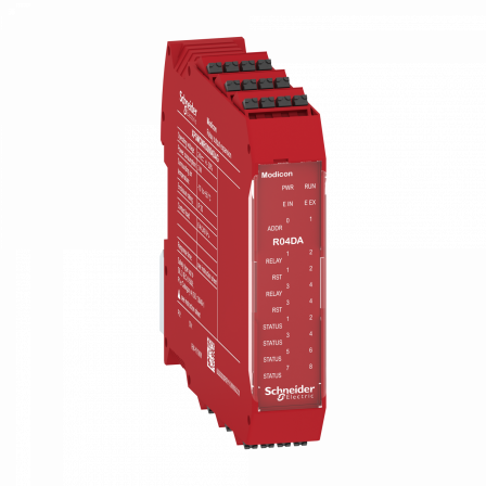 Preventa XPSMCM module extension 4sorties relais configurable connecteur ressort
