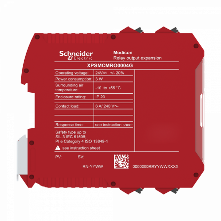 Preventa XPSMCM - module d'extension 4 sorties relais connecteur à ressort